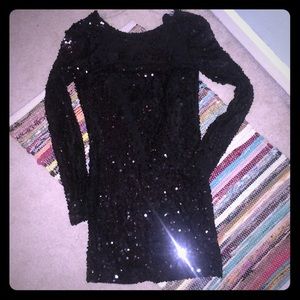 Girl's Sparkly Black short dress